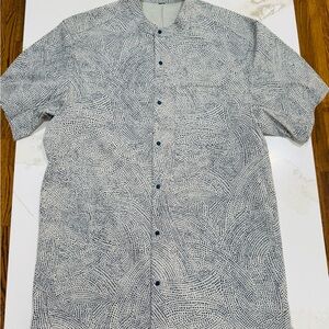 Lululemon Daily Drift Geometric Men's Casual Button Down Shirt Sz Large NEW